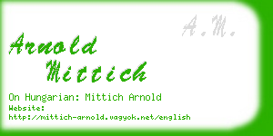 arnold mittich business card